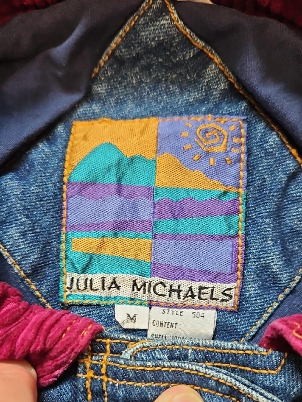 Julia Michaels Vtg. Women's Jean Jacket  Missing One Button On Hem. Size M - Picture 3 of 5